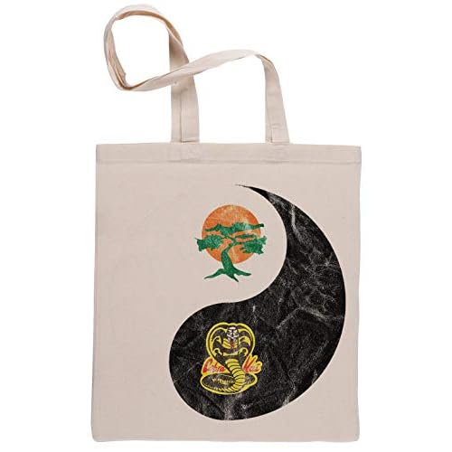 Miyagi Hacer Cobra Kai Yin Yang Diseño Beige Reutilizable Bolsa De Compras Reusable Beige Shopping Bag