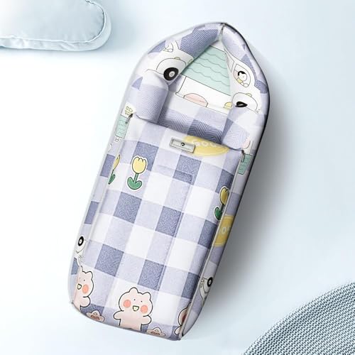 Image of StarAndDaisy 3 in 1 Baby Sleeping Bag for New Born /Baby Bedding Set for New Born /Soft and Comfortable Baby Bed for 0-12 Months /Washable & Foldable Cotton Design (Bunny Print)