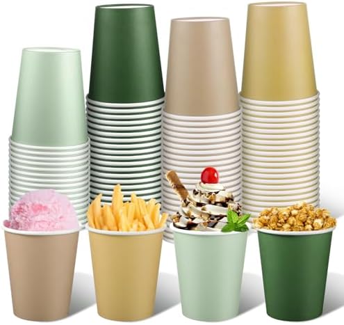 Amazon.com: AimFun 100 Pcs Sage Green Paper Cups 9oz Disposable Coffee ...