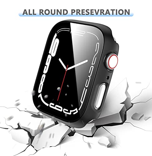 6 Pack Hard Pc Case With Tempered Glass Screen Protector For Apple Watch 44Mm Se(2022) Series 6/Se/5/4, Rontion Ultra-Thin Scratch Resistant Full Protective Bumper Cover For Iwatch 44Mm Accessories #TOP3