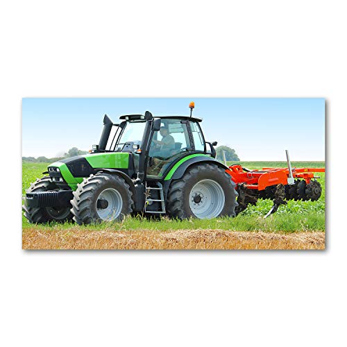 Véhicules et tracteur sur le terrain fond de hotte vert