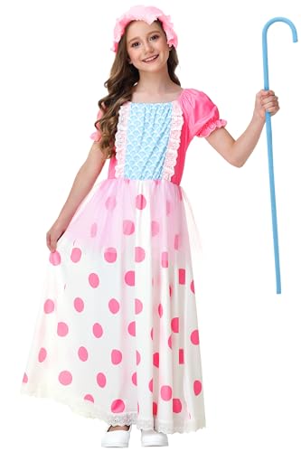 Halloween Pink Princess Dress Cute Polka Dot Print Maxi Dresses XS-2XL2