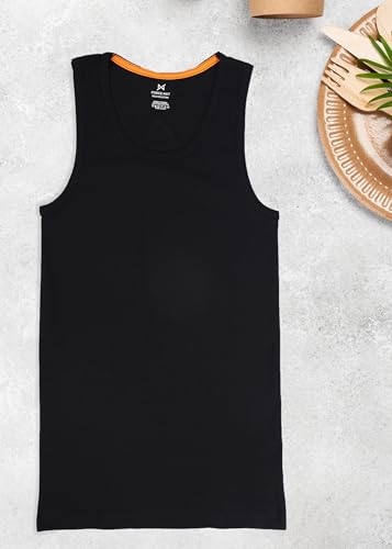 Image of Force NXT Men's Super Combed Cotton Rib Fabric Solid Vest | Round Neck Sleeveless Vest for Men