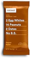 RXBAR, Peanut Butter, Protein Bar, 1.83 Ounce (Pack of 24) Breakfast Bar, High Protein Snack