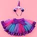 FENICAL Disfraz de Unicornio para Niñas Diadema Unicornio Floral con Oreja y...