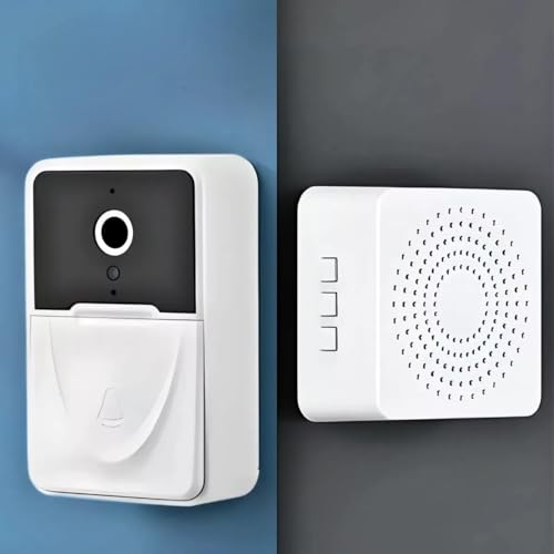 Campainha Sem Fio com Câmera e Áudio Wi-Fi Visão Noturna Interfone e App para Monitoramento em Tempo