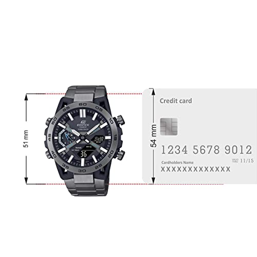 Casio Edifice ECB-2000DC-1ADF Black Analog-Digital Dial Gray Ion Plated Stainless Steel Band Men's Watch Smartphone Link Tough Solar ED565 - Image 6
