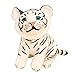 TOYANDONA Tiger en Peluche Jouet Peluche Peluche Tigre Jouant Enfants Réchauffé Poupée de Tigre Blanc Farcie pour La Décoration de La Maison
