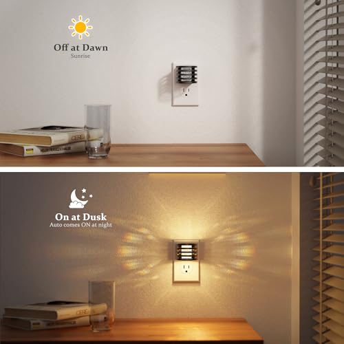 Image of JandCase LED Night Light, [2 Pack] Bubble Night Lights Plug into Wall, Dimmable Nightlight with Dusk to Dawn Sensor, Amber /3000K /5000K & 5 Brightness Levels, for Bedroom Bathroom Hallway