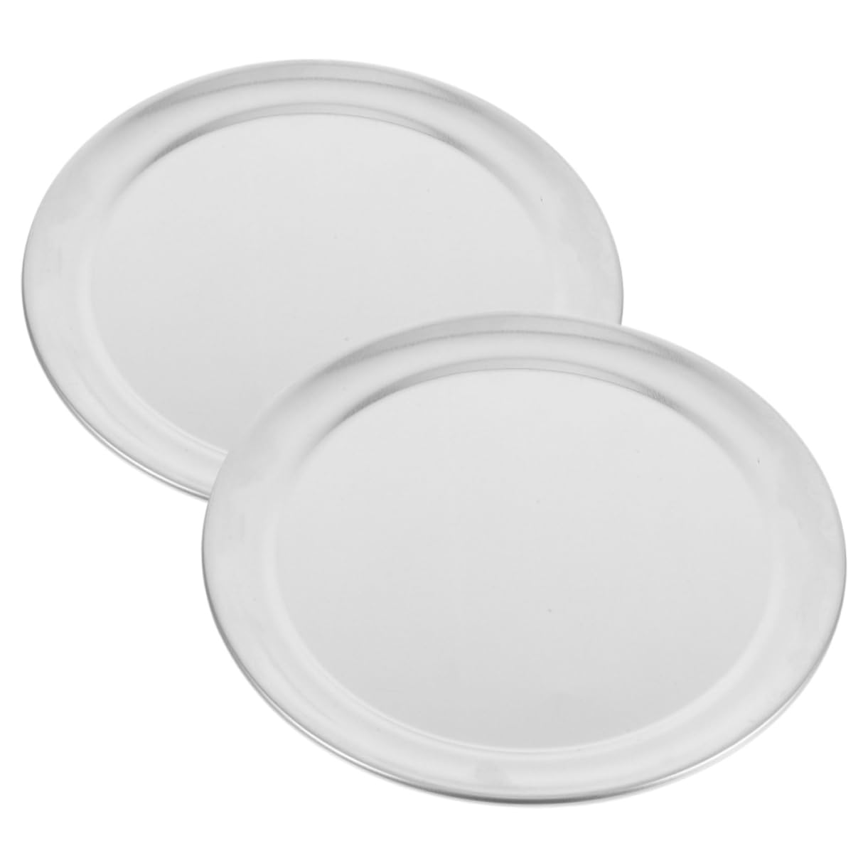 GREENADSCAPE 2pcs Nonstick Pizza Baking Pan Round Stainless Steel Pizza Plates for Oven for Family Gatherings Parties Large Serving Trays