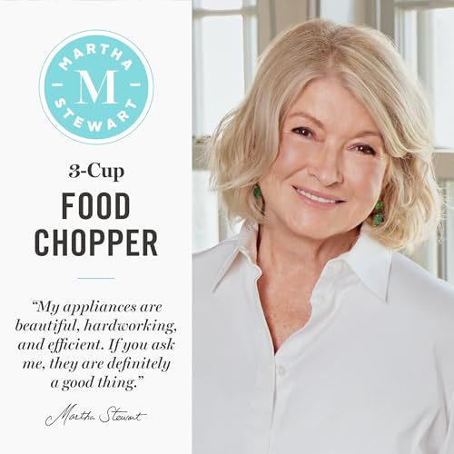 Martha Stewart 3 Cup Electric Vegetable Chopper & Mini Food Processor, Blue - Image 2