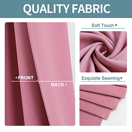 Chrisdowa Grommet Room Darkening Curtains For Bedroom And Living Room - 2 Panels Set Thermal Insulated Blackout Curtains (Pink, 38W X 45L) #TOP2