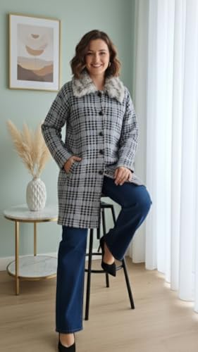 Image of Aarika Womens Winter Wear Grey Colour Abstract Woolen Cardigan