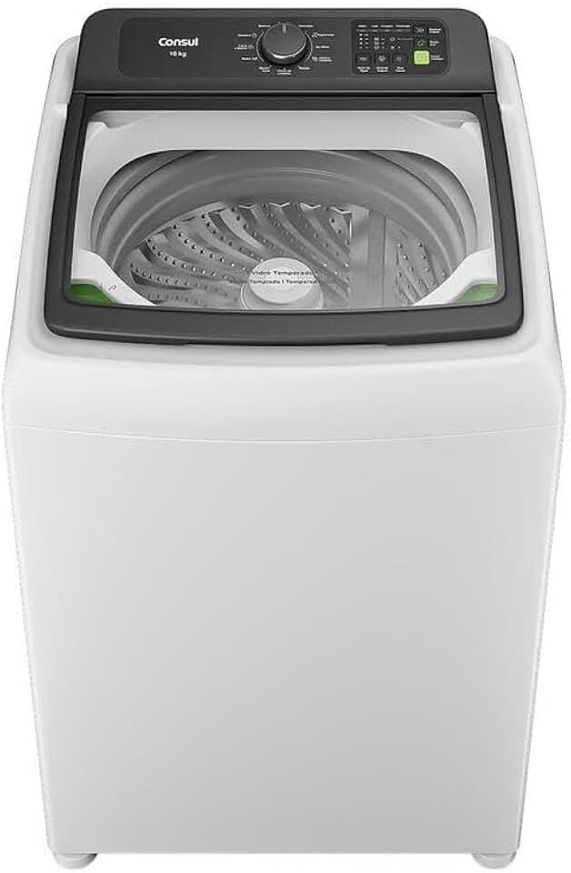 Lavadora de Roupas Consul 16kg Cesto Inox 12 programas Branco CWN16AB