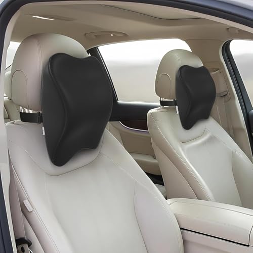 Image of HOMBOX Car Neck Rest Pillow | Ultrasoft Pillow for Comfortable Car Rides | Superior Neck Support Cushion | Relieves Neck Pain | Memory Foam Head Rest Pillow with Washable Velvet Cover | Black