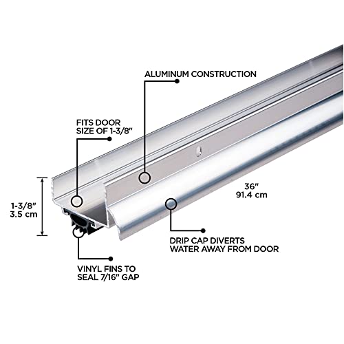 U Shaped Vinyl Exterior Door Seal Bottom With Aluminium Finish - Md Building Products 06114 #TOP2