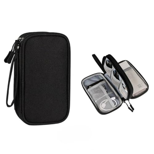 Necessaire organizadora bolsa portatil celular cabos fios armanazamento(Preto)