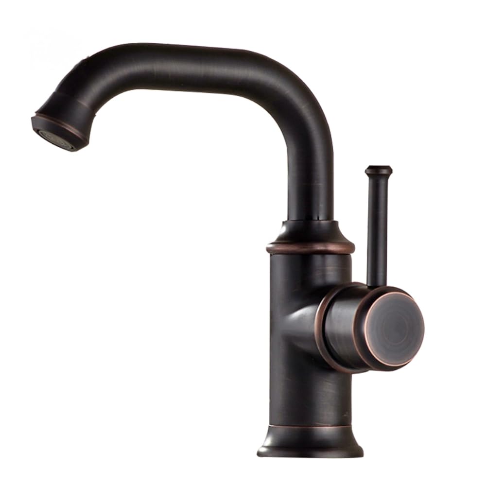 ZYCHSJXA ZGRK Basin Faucets Bronze Black Crane Bathroom Hot and Cold Water Mixer Tap Deck Mounted torneira-SLT042-B