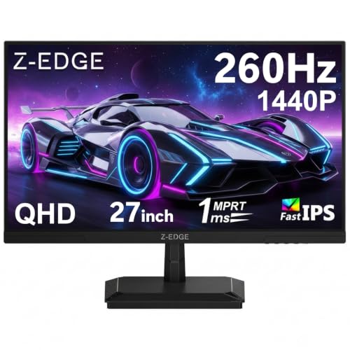 Z-Edge 27 Zoll QHD Gaming Monitor 260Hz 240Hz 1440P 1ms Fast IPS DP HDMI – Ansicht 1