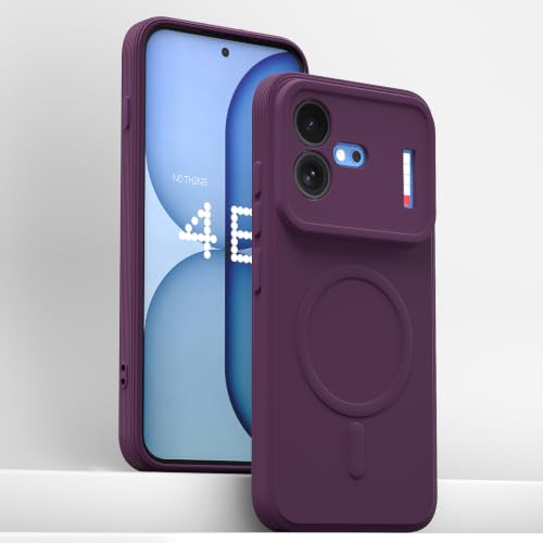 Image of Pikkme Back Cover for Nothing Phone 4b 5G Soft Matte Silicone Mag-Safe Design (Mag-Safe Not Support) Camera Protection | Slim Fit Bumper Cover (Purple)