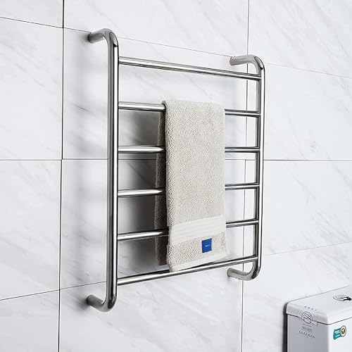 Calentador de Toallas eléctrico, toallero eléctrico Inteligente de 6 Barras, toallero de Pared, tendedero, Acero Inoxidable 304, radiador de baño (Plugin)