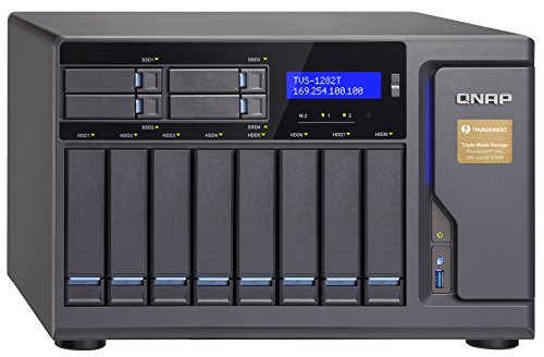 QNAP TVS-1282T Enclosure di archiviazione connesso di rete Thunderbolt 12-Bay con processore Intel i7 e 32 GB di RAM
