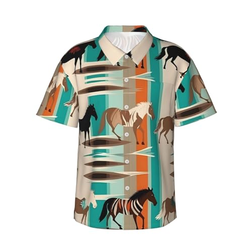 Chemise hawaïenne homme avec rayures cheval idéale pour les vacances
