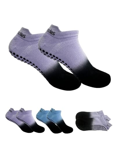 Yoga Socks with Grips for Women Non Slip Pilates Long Sock for Pilates Yoga Barre Training-2pk 5