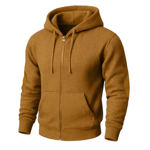 Ymosrh Men's Sweatshirt Hoodies, Long Sleeve Zip Up Hooded Sweatshirt Athletic Workout Textured Hoodie Pullover, M-3XL2