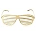 Slot Retro Shutter Glasses Shades Eyewear | Slat Glasses | Slotted Sunglasses | Stylish Sunglasses for Festivals | Retro 80s Shades | Standard Size (Gold)