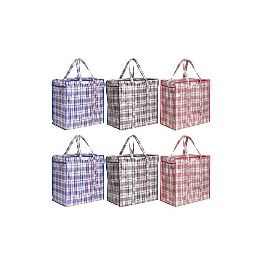 Josephine Osthoff Sacs de rangement unisex – résistants et imperméables, fermeture éclair, 75L, 20kg, couleurs assorties, lot de 6