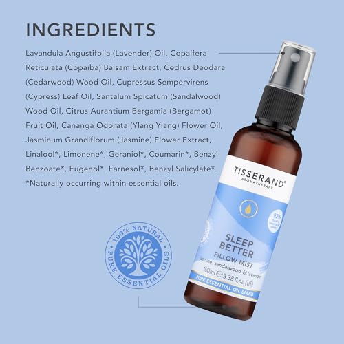 Tisserand Aromatherapy - Sleep Better - Pillow Mist Sleep Spray - Lavender, Jasmine & Sandalwood Essential Oils - 100 Percent Natural Pure Essential Oils - 100 ml (Packaging may vary) - Image 7