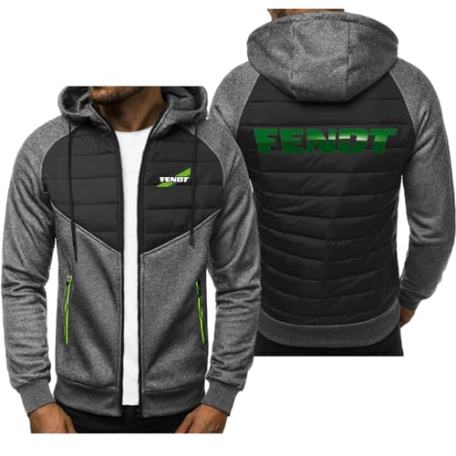 BSapp Camisola com capuz e fecho de correr completo para homem para FENDT Print casaco informal casaco de manga comprida casaco tipo camisola de lã - presente para adolescentes, Cinzento escuro