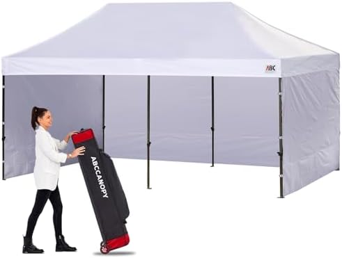 ABCCANOPY Heavy Duty Easy Pop up Canopy Tent with Sidewalls 10x20...