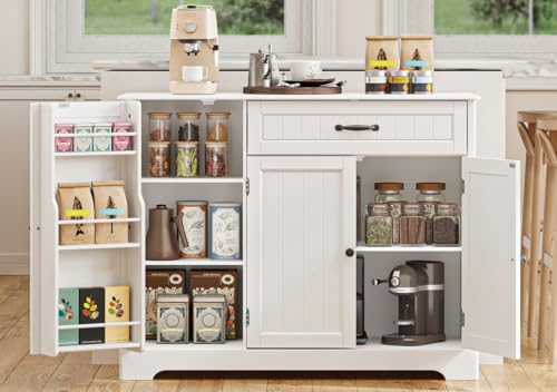 Gizoon Kitchen Coffee Bar Cabinet with Storage Kitchen Sideboard Buffet Cabinet with Drawers, Short...