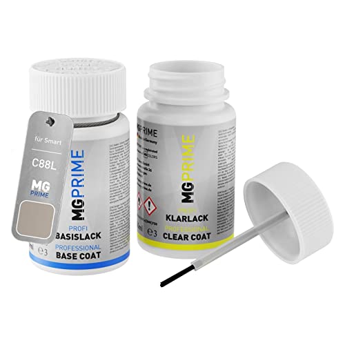 MG PRIME Autolack Lackstift Set für Smart C88L Champagne Metallic Basislack Klarlack je 50ml