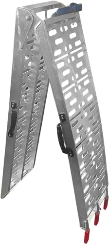 Aluminum Loading Ramp - Heavy-Duty 1500lbs Capacity for Motorcycles, Dirt Bikes - Portable Folding Multifold With Easy Rubber Handle