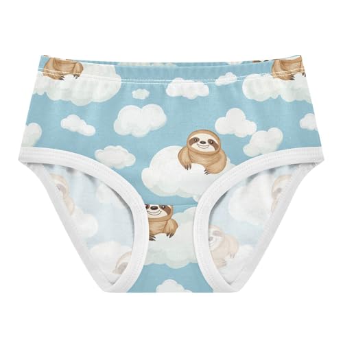 Wusikd Cute Sloth Girls' Underwear Cotton Clouds Girls Briefs Soft Toddler Underwear 2T