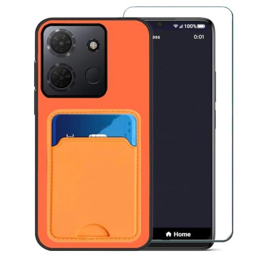 Étui Jitterbug Smart5 orange avec protège-écran, housse portefeuille en silicone