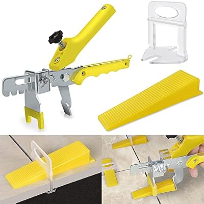 Tile Leveling System with Tile Plier - 600-Piece Tile Spacers Clips and 200-Piece Reusable Wedges - Tile Tools Set for Stone Installation (1/8 Inch * 600 Spacers)