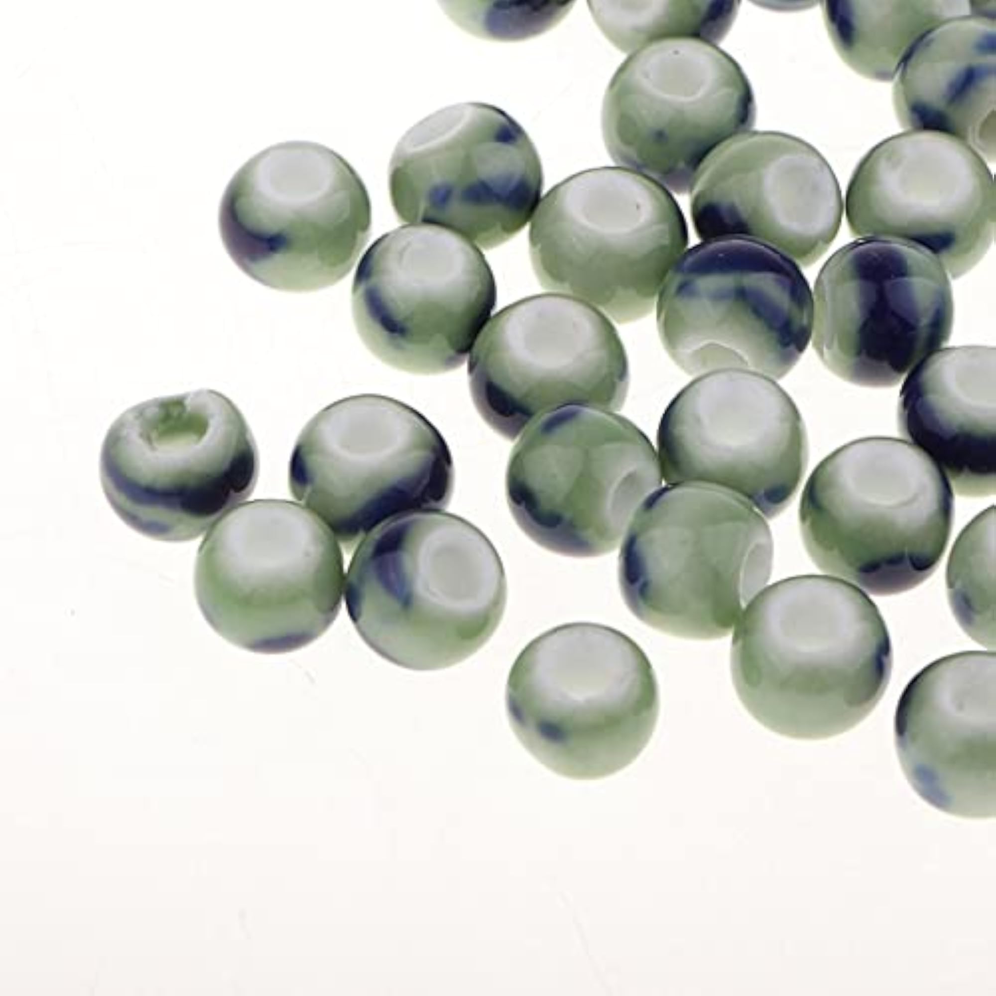 100x 8mm Loose Ceramic Beads Charms for Jewelry Making