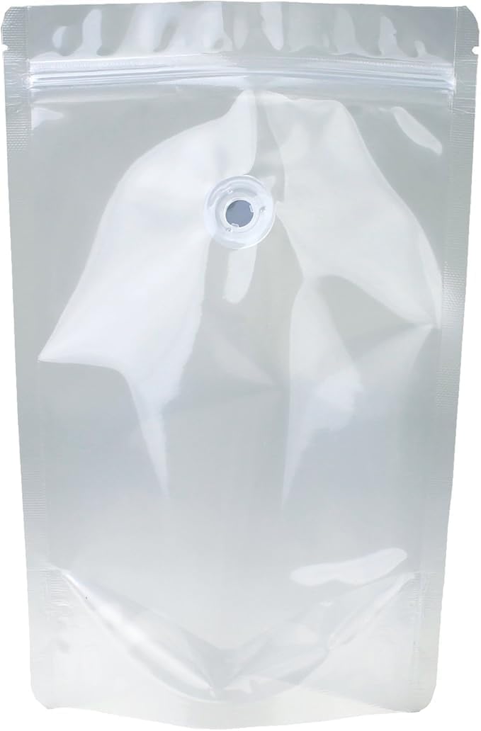 AwePackage Clear Stand Up Zipper Pouch Bag with Degassing Valve (50, 8 oz)
