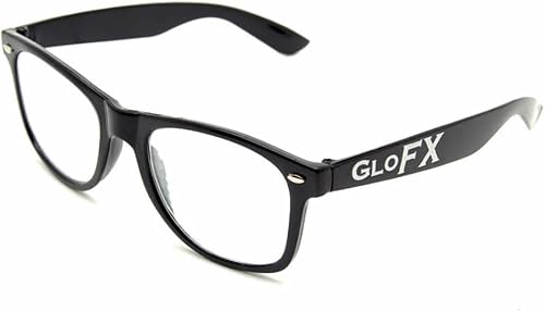 Miniatura 7 de GloFX Gafas de difracción en espiral con montura negra, grabadas con láser para efectos de luz en espiral hipnóticos, flexibles y duraderos para