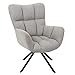 THE HOME DECO FACTORY Fauteuil Pivotant, Polyester, Gris, 72x93x67 cm