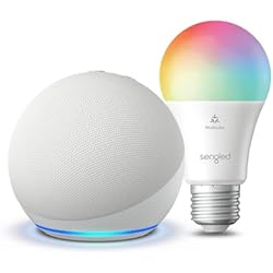 Bombillas Inteligentes Leroy Merlin Alexa Echo Dot (5.ª generación, modelo de 2022) | Blanco + Sengled Bombilla LED inteligente (E27), compatible con Alexa - Kit de inicio de Hogar digital