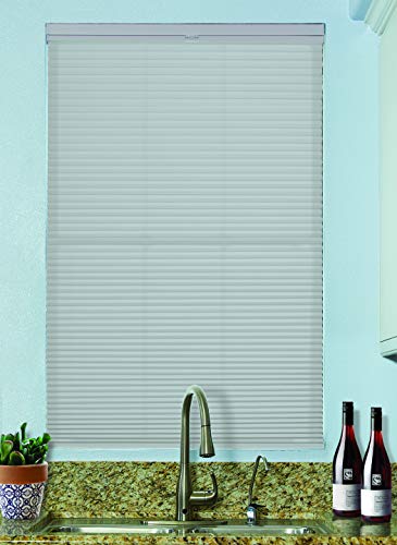 BlindsAvenue Cordless Top Down Bottom Up Cellular Honeycomb Shade, 9/16" Single Cell, Light Filtering, Gray Sheen, Size: 31.5" W x 72" H