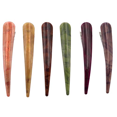 Messen 5.5 inch Beak Hair Clips Duck Teeth Bows Acrylic Resin Hair Grip Crocodile Accessories Hairpins Chic Styling Claw Hair Barrettes Makeover Pinch Clip (Large Size/6 Color/6 Pieces)