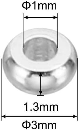 PATIKIL 3mm Spacer Beads, 100 Pcs Flat Bead Spacers Bulk Flat Round Disc Beads Loose Metal Brass for Jewelry Making DIY Bracelets Necklace, Silver Tone - Image 2