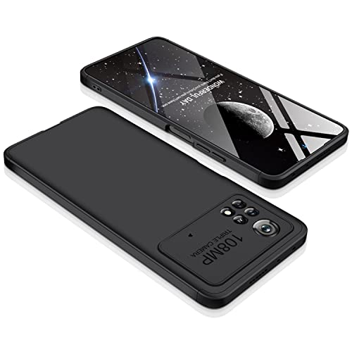 Image of Kapa Double Dip Full 360 Protection Back Case Cover for Poco X4 Pro (5G) (Black), Poly Carbonate