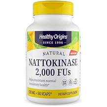 Healthy Origins Nattokinase 2,000 FUs, 100 mg - Nattokinase Supplement - Vegan, Non-GMO & Gluten-Free Nattokinase - 60 Veggie Capsules